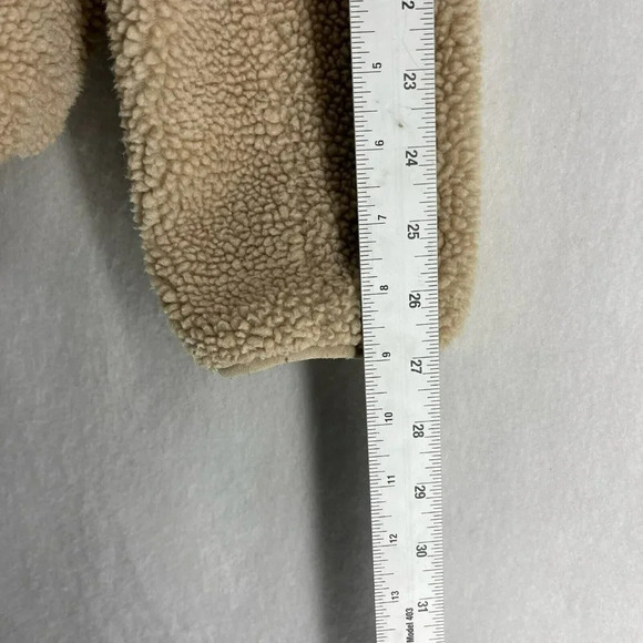Brandy Melville John Galt Teddy Jacket Women's Sz M-L Tan Full Zip Fleece Sherpa - Picture 6 of 13